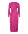 Issey Miyake Pleated Dress In Pink