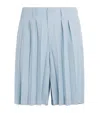 Issey Miyake Pleated Edge Ensemble Shorts In Blue