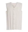 Issey Miyake Pleated Edge Ensemble Waistcoat In Gold
