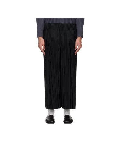 Issey Miyake Pleated Elastic Casual Pants In Black