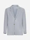 Issey Miyake Pleated Fabric Single-breasted Blazer In Light Grey