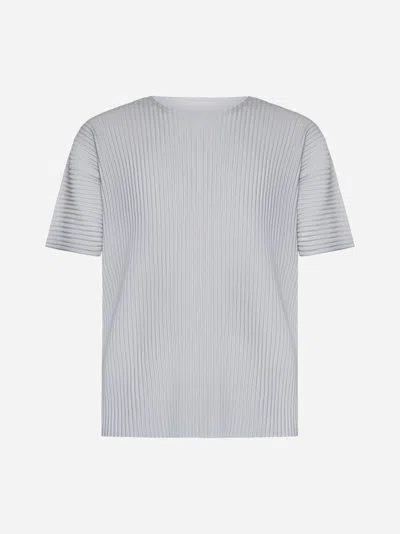 Issey Miyake Pleated Short-sleeve T-shirt In Grey