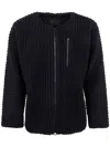Issey Miyake Pleated Casual Jacket In Black