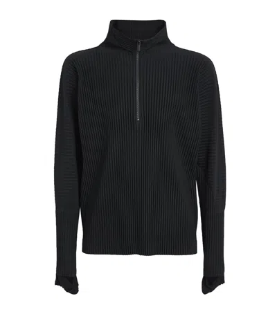 Issey Miyake Pleated Half-zip Sweater In Multi