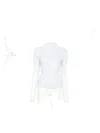Issey Miyake Pleated High-neck Blouse In White