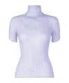 Issey Miyake Pleated High-neck Blouse In Blue