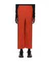 Issey Miyake Pleated High-waisted Casual Pants In Red
