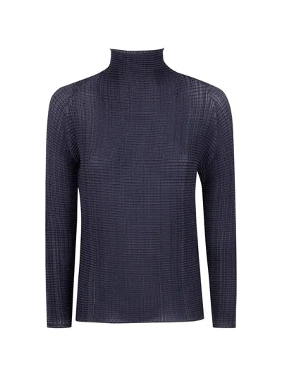 Issey Miyake Wooly Pleats Bk Wt 66 Shirt In Black