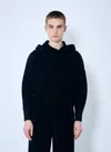 Issey Miyake Pleated Hooded Sweatshirt In Black