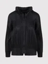 Issey Miyake Mc May Pleated Zip-front Shirt Jacket In Black