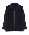 Issey Miyake Homme Plisse'  Men Pleated Zipped Shirt In Black