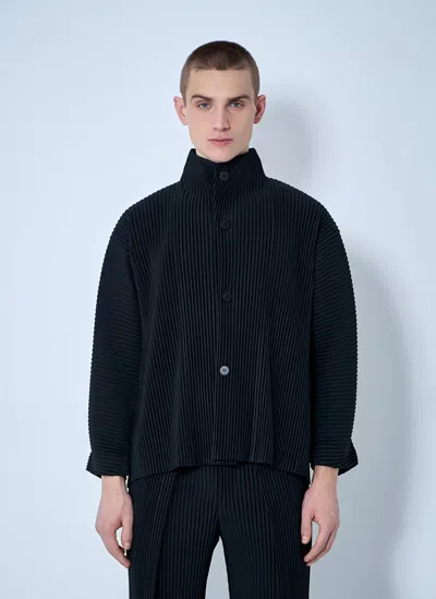Issey Miyake Pleated Jacket In Black