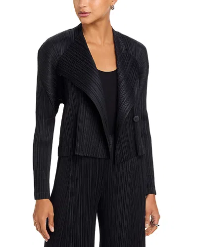 Issey Miyake Pleated Jacket In Black