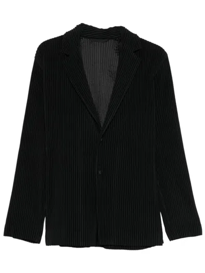 Issey Miyake Pleated Jacket In Black