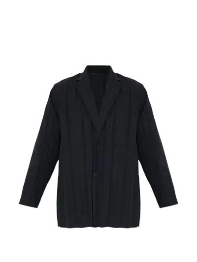 Issey Miyake Pleated Jacket In Black