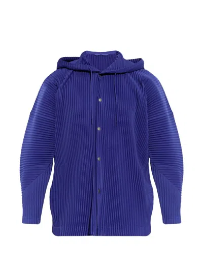 Issey Miyake Pleated Jacket In Blue