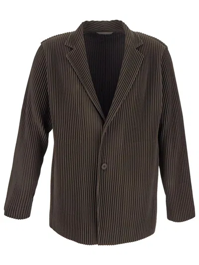 Issey Miyake Pleated Jacket In Green