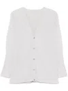 Issey Miyake Ribbed Texture V-neck Cardigan Pockets In Grey