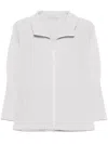 Issey Miyake Ribbed Texture Longline Zippered Shirt In Grey