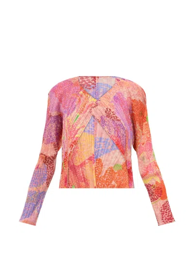 Issey Miyake Pleated Jacket In Multi