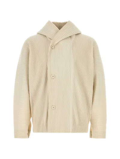 Issey Miyake Pleated Jacket In Neutral