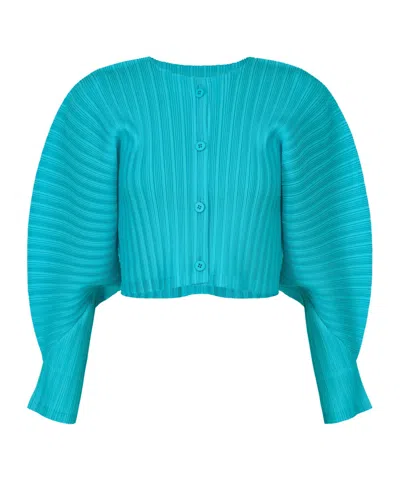 Issey Miyake Pleated Knit Cardigan In Animal Print