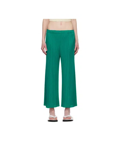 Issey Miyake Pleated Knit Casual Pants In Green