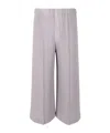 Issey Miyake Pleated Knit Trousers In Gray