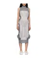 Issey Miyake Pleated Knitted Dress In Gray