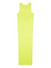 Issey Miyake Sleeveless Technical-pleated Midi Dress In Yellow