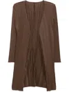 Issey Miyake Pleated Open-front Coat In Brown