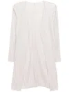 Issey Miyake Pleated Long Jacket In Neutrals