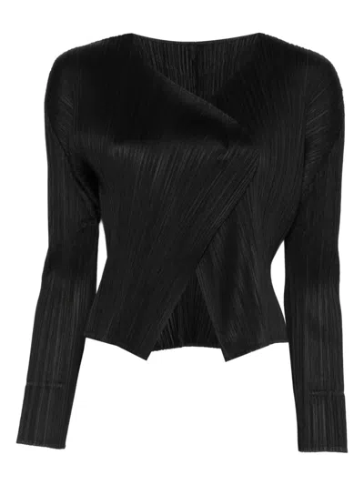 Issey Miyake Pleated Long-sleeve Cardigan In Multi