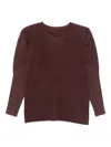 Issey Miyake Pleated Long-sleeve Jumper In Brown