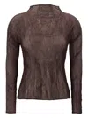 Issey Miyake Brown Chiffon Twist 1 Sweater