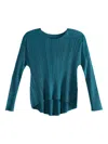 Issey Miyake Pleated Long-sleeve Top In Blue