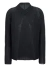 Issey Miyake Pleated Long-sleeved Cardigan In Black