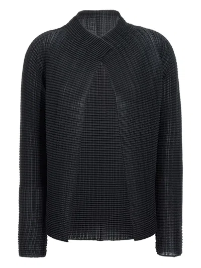 ISSEY MIYAKE PLEATED LONG-SLEEVED CARDIGAN