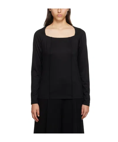 Issey Miyake Pleated Long-sleeved T-shirt In Black
