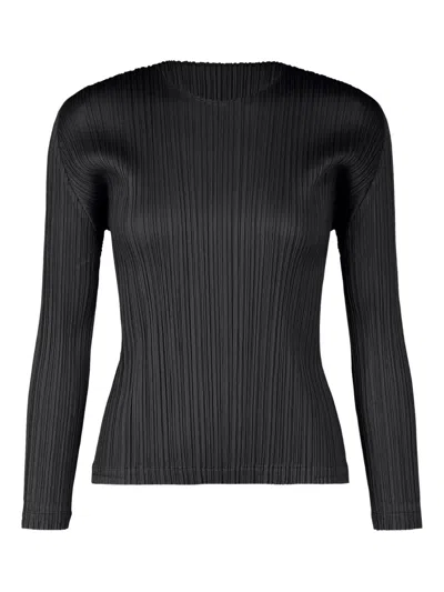 ISSEY MIYAKE PLEATED LONG-SLEEVED TOP