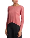 Issey Miyake Pleated Long Sleeved Top In Pink
