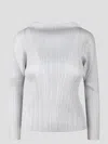 Issey Miyake Pleats Please Pleated Long Sleeves Top In Grey