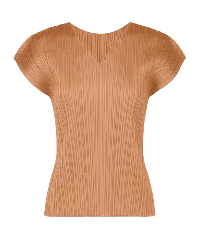 Issey Miyake Pleated Long-sleeve T-shirt In Brown