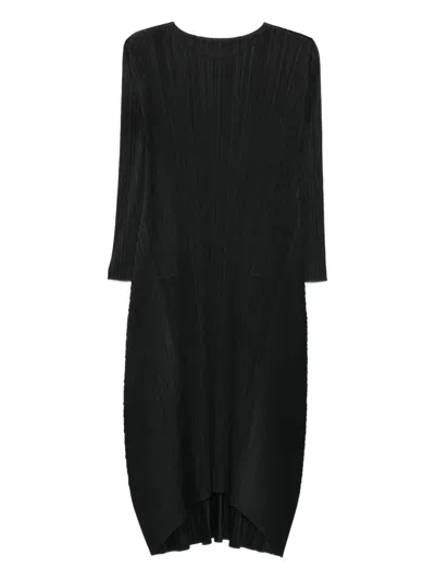 Issey Miyake Pleated Maxi Dress In Multi