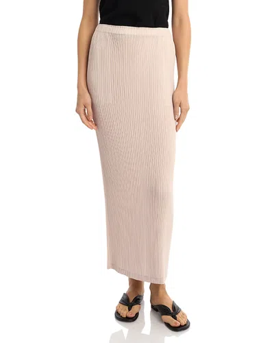 Issey Miyake Pleated Maxi Skirt In Neutral