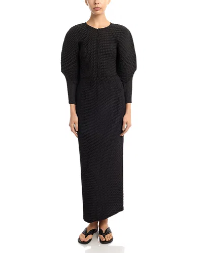 Issey Miyake Pleated Maxi Skirt In Black