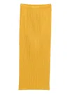 Issey Miyake Pleated Maxi Skirt In Yellow