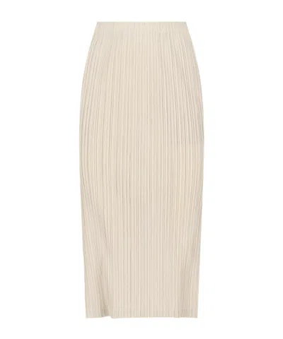 Issey Miyake Pleated Medium-length Skirt In Nude