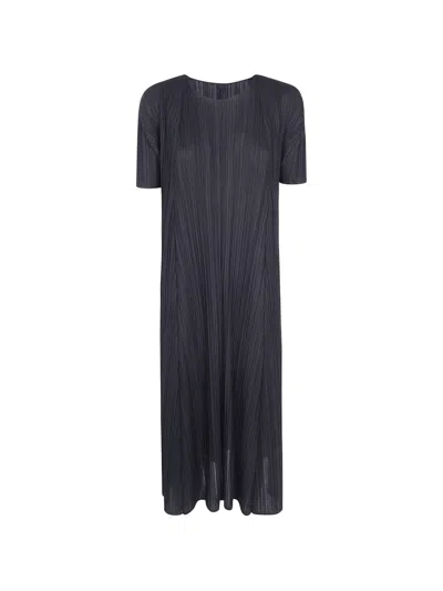 Issey Miyake Mellow Pleats Dress In Black