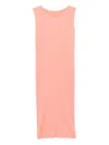 Issey Miyake Pleated Midi Dress In Pink